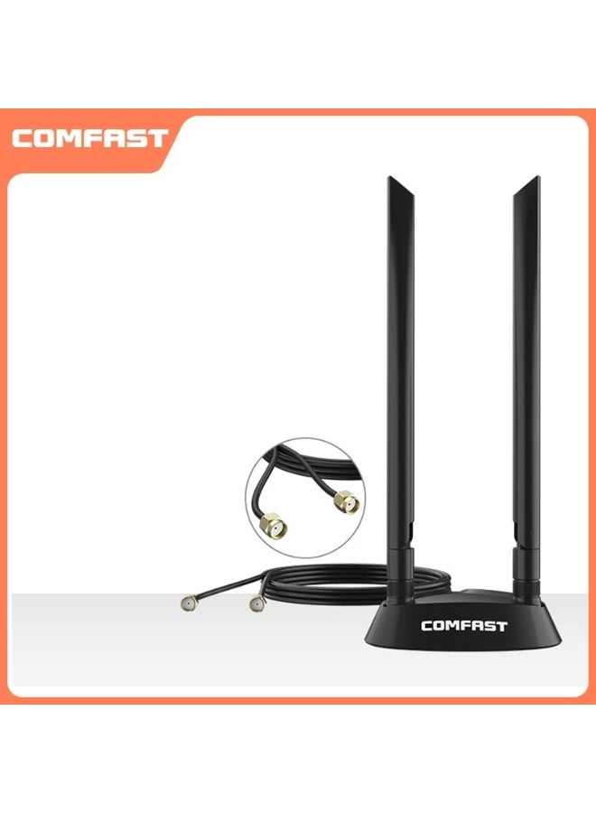Comfast Powerful 2 High Gain Dual Band 2.4+5 Ghz 360 degree SMA omnidirectional 1.2M extension base antenna for Wireless Router /Adapter - Image 1